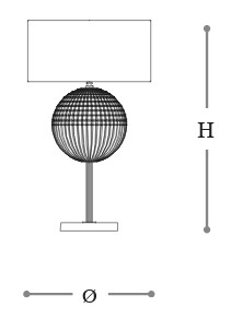 Dimensions of the Brigitta Opera Italamp Lamp